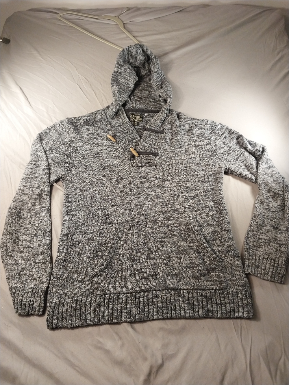 Retrofit Men's Gray Marled Turtleneck Hoodie Sweater #211